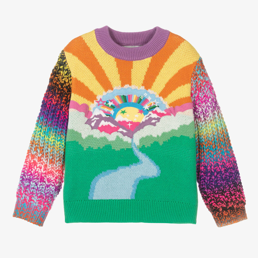 Stella McCartney Kids-Разноцветный вязаный свитер | Childrensalon Outlet