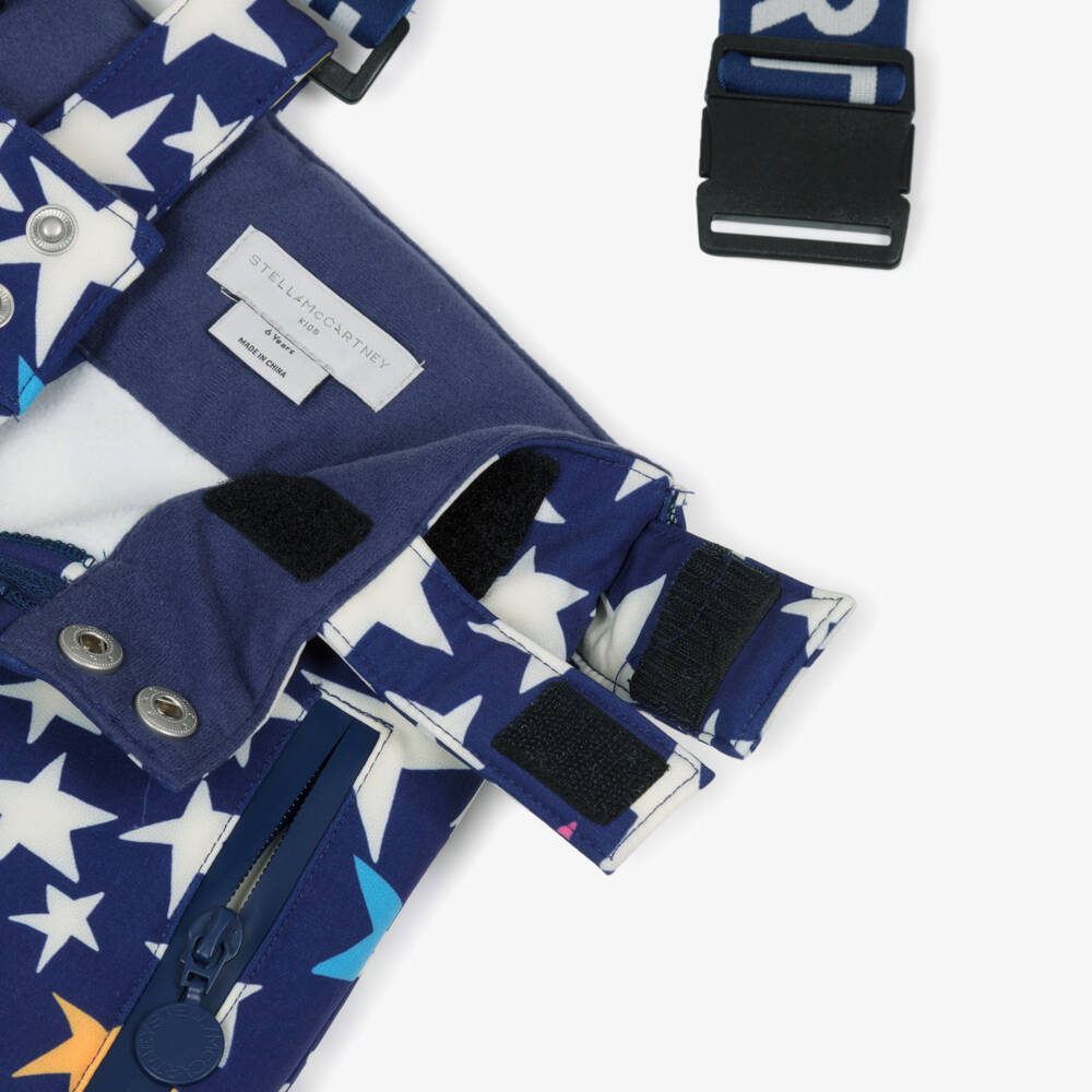 Stella McCartney Kids-Navy Blue Star Print Ski Trousers | Childrensalon Outlet