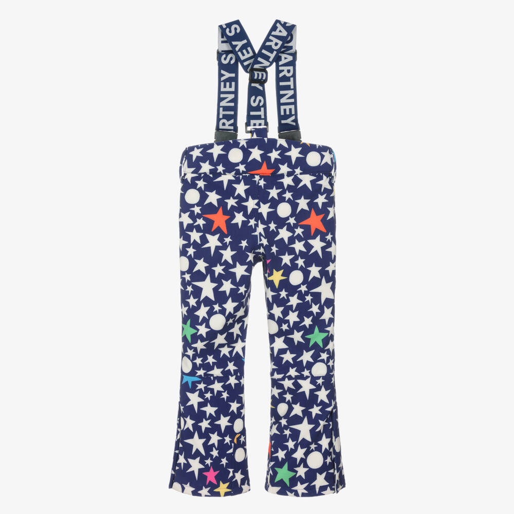 Stella McCartney Kids-Navy Blue Star Print Ski Trousers | Childrensalon Outlet