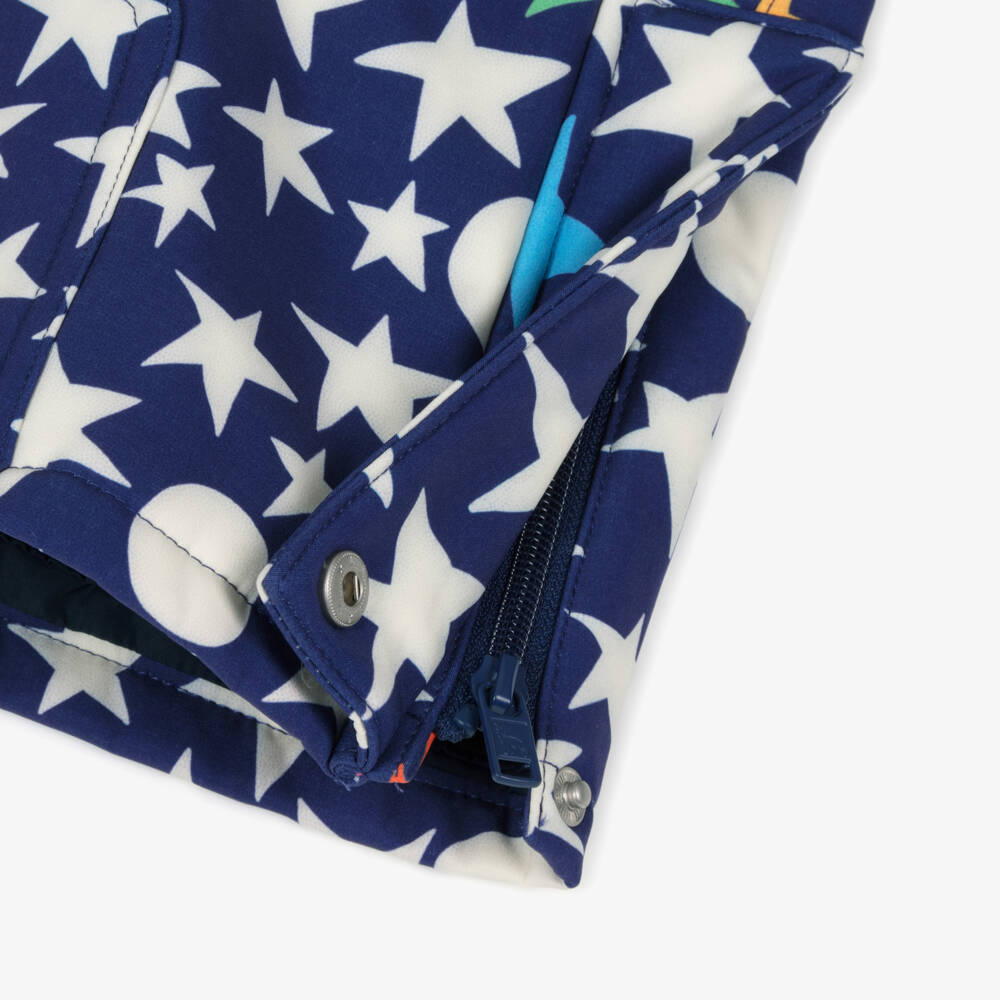 Stella McCartney Kids-Navy Blue Star Print Ski Trousers | Childrensalon Outlet