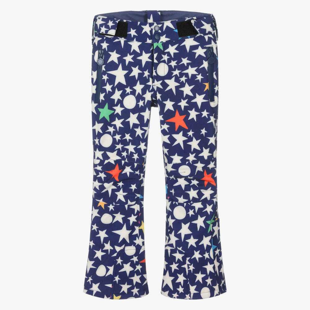 Stella McCartney Kids-Navy Blue Star Print Ski Trousers | Childrensalon Outlet