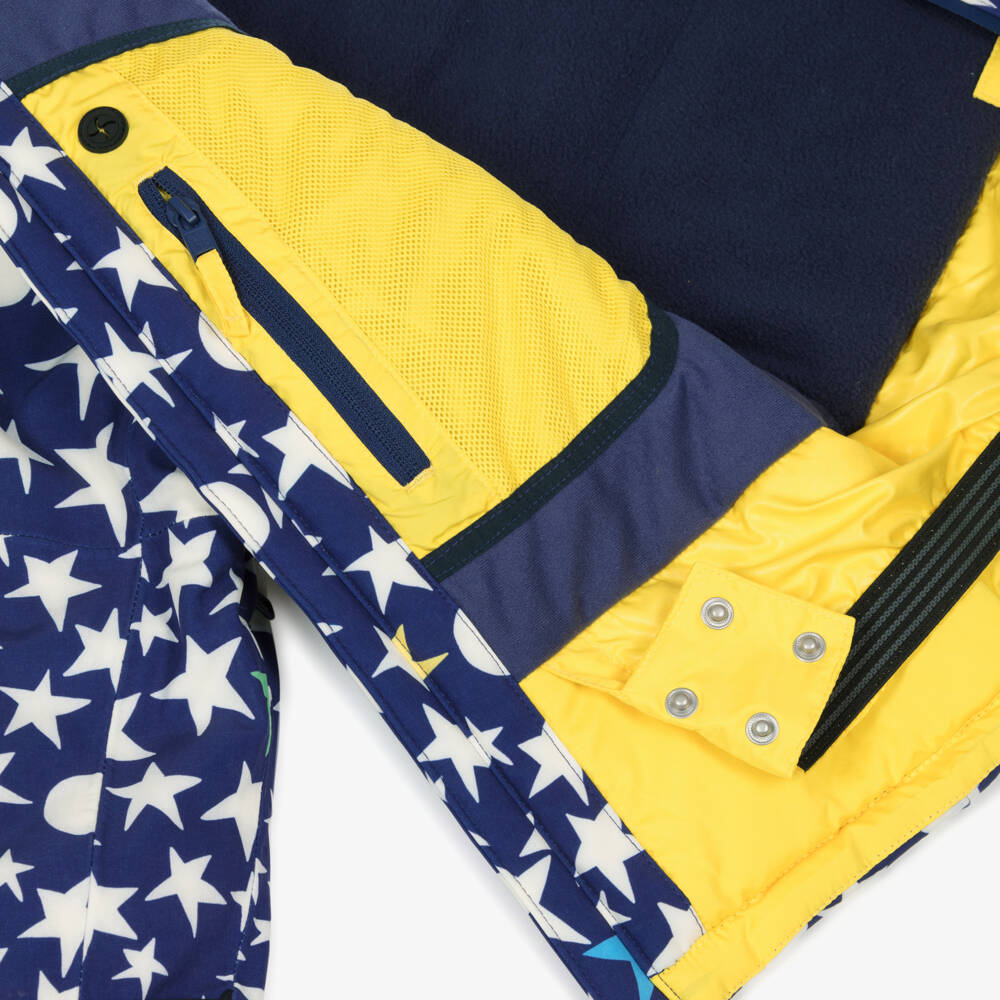 Stella McCartney Kids-Navy Blue Star Print Technical Ski Jacket | Childrensalon Outlet