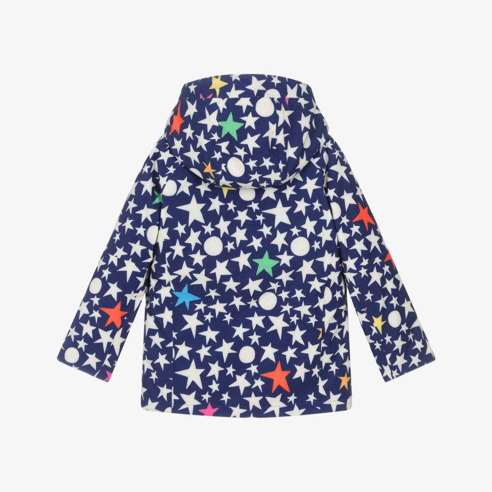 Stella McCartney Kids-Navy Blue Star Print Technical Ski Jacket | Childrensalon Outlet