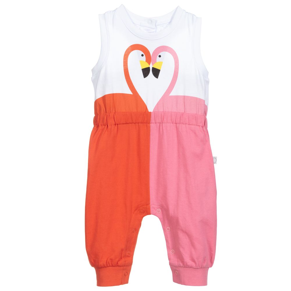 Stella McCartney Kids - Оранжево-розовый комбинезон для малышей | Childrensalon