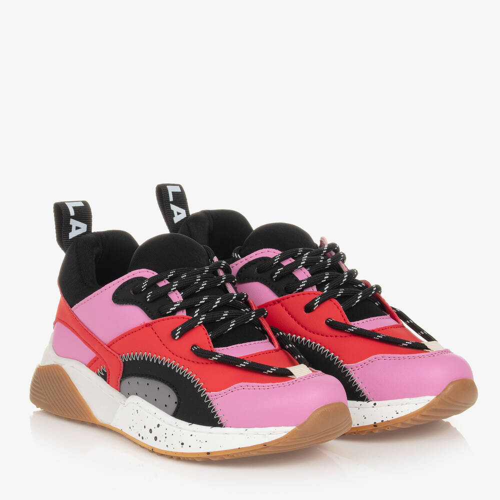 Stella McCartney Kids - Baskets roses et noires à lacets | Childrensalon