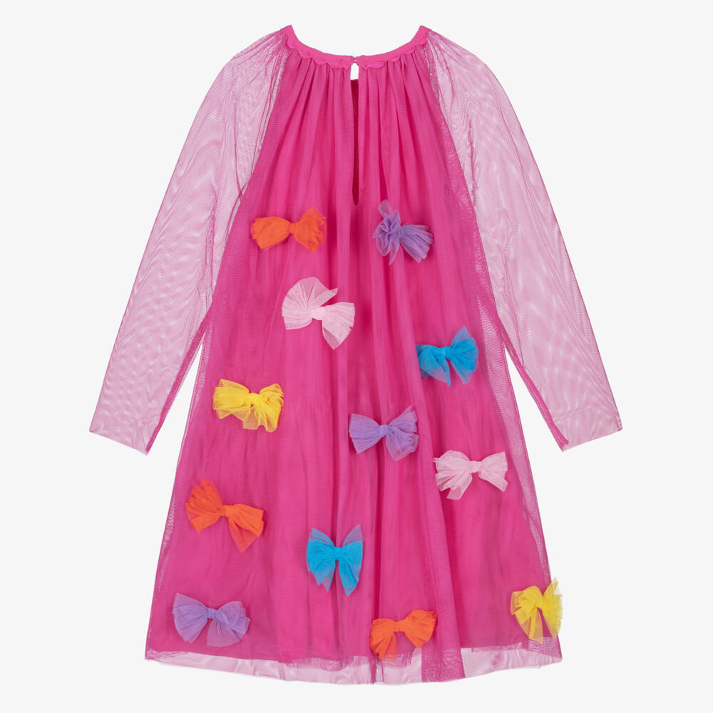 Stella McCartney Kids-Pink Bow Tulle Dress | Childrensalon Outlet