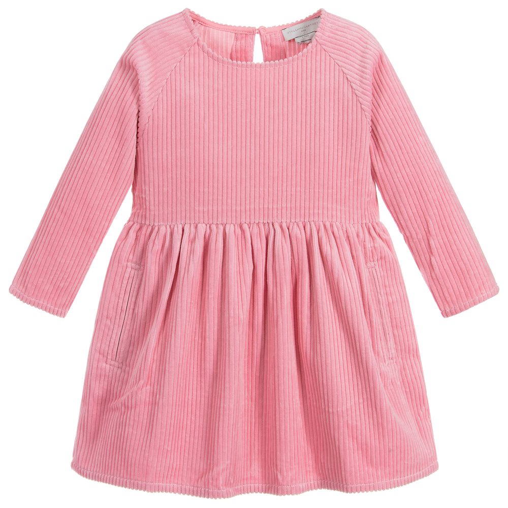 Stella McCartney Kids - Pink Cotton Corduroy Dress | Childrensalon