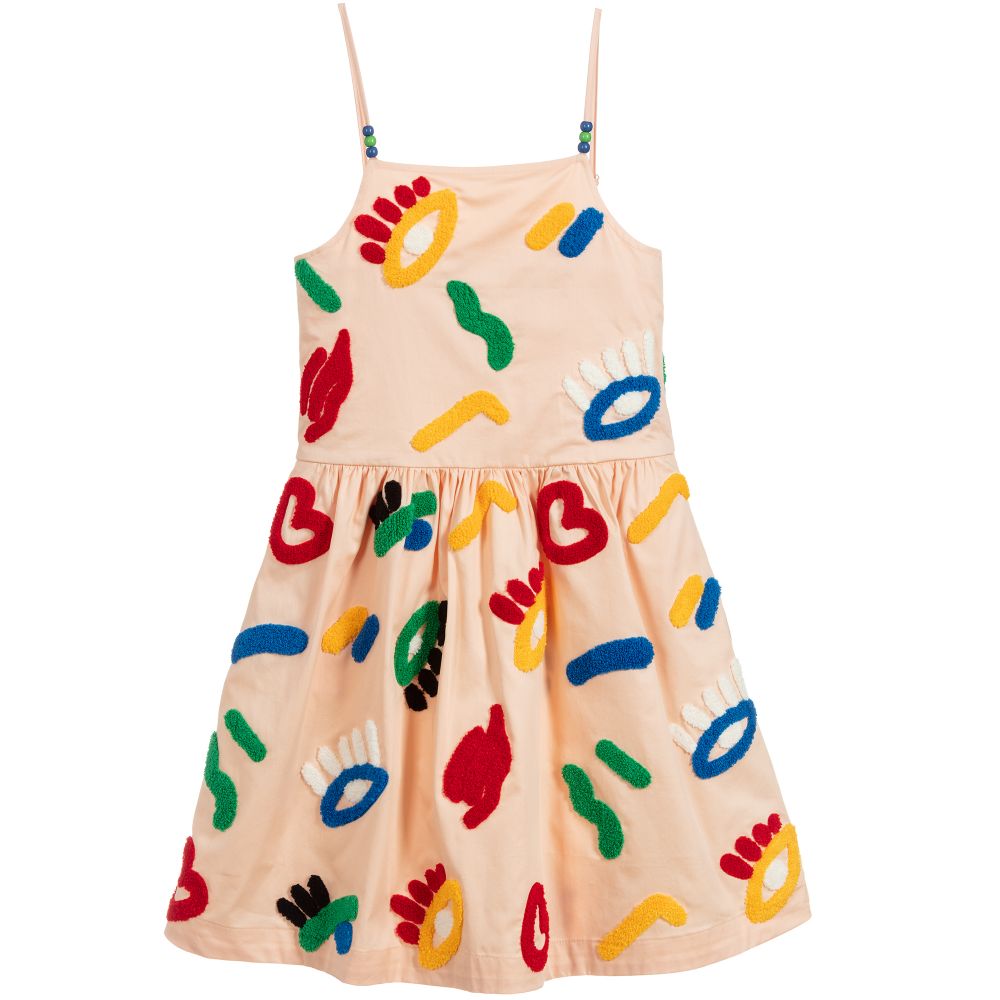 Stella McCartney Kids - Pink Cotton Embroidery Dress  | Childrensalon