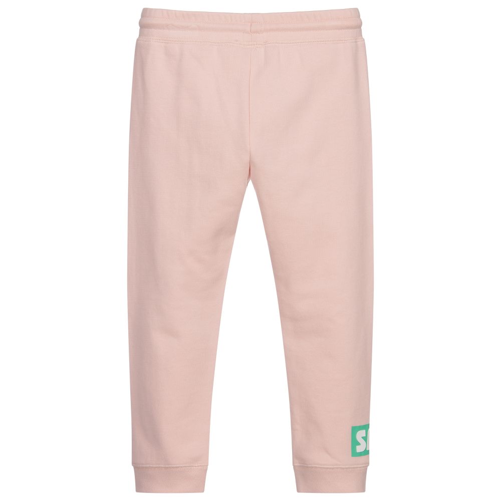 Stella McCartney Kids-Pink Cotton Logo Joggers | Childrensalon Outlet