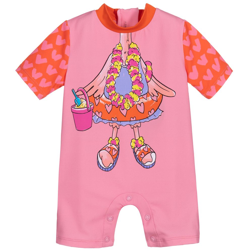 Stella McCartney Kids - Maillot de bain rose Flamant rose (UPF 50+) | Childrensalon