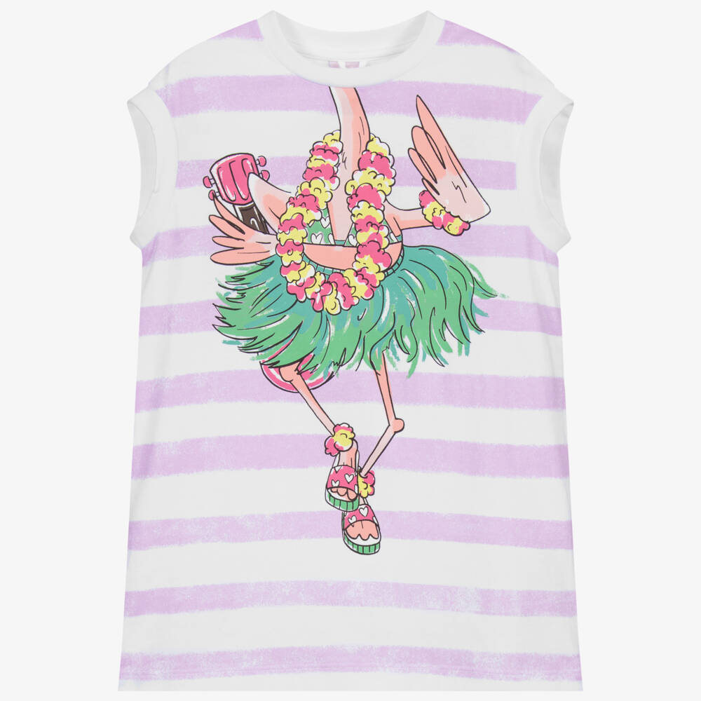 Stella McCartney Kids-Pink Hawaiian Flamingo Dress | Childrensalon Outlet