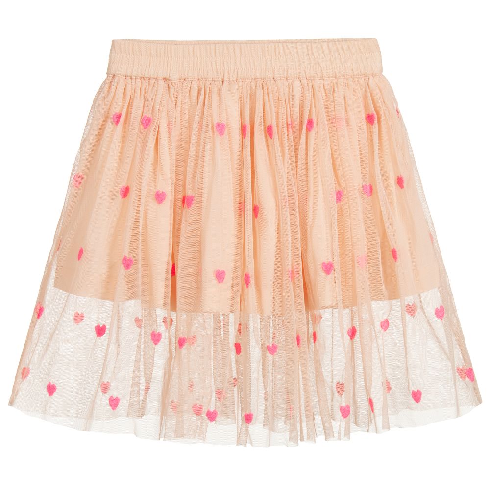 Stella Mccartney Kids Pink Heart Tulle Skirt Childrensalon Outlet
