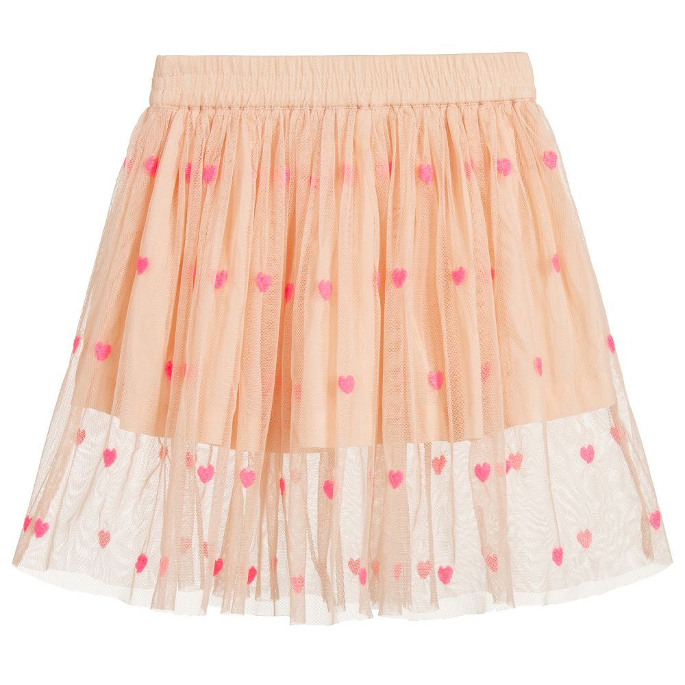 Stella Mccartney Kids Pink Heart Tulle Skirt Childrensalon Outlet