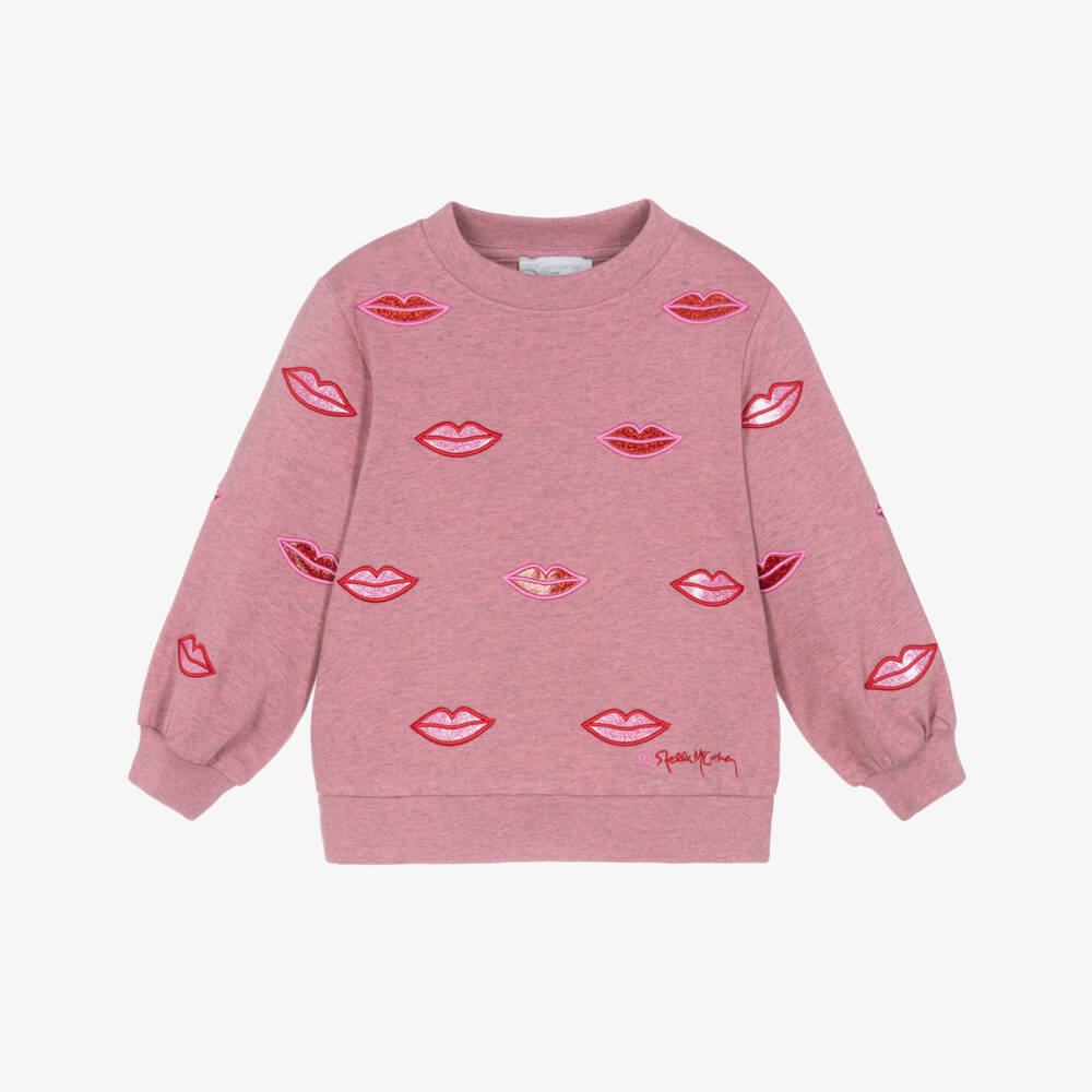 Stella McCartney Kids-Pink Lips Sweatshirt | Childrensalon Outlet