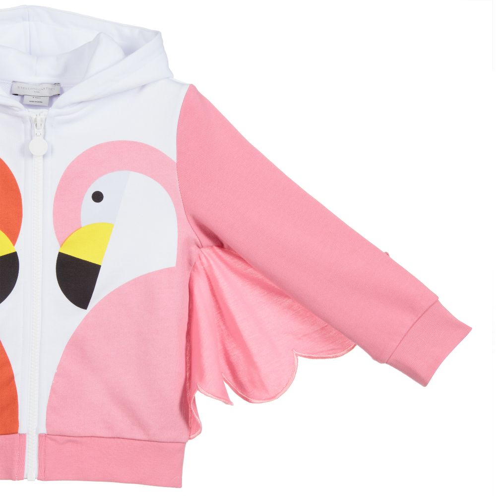 Stella McCartney Kids-توب بسحّاب قطن جيرسي لون زهري وبرتقالي للبنات | Childrensalon Outlet
