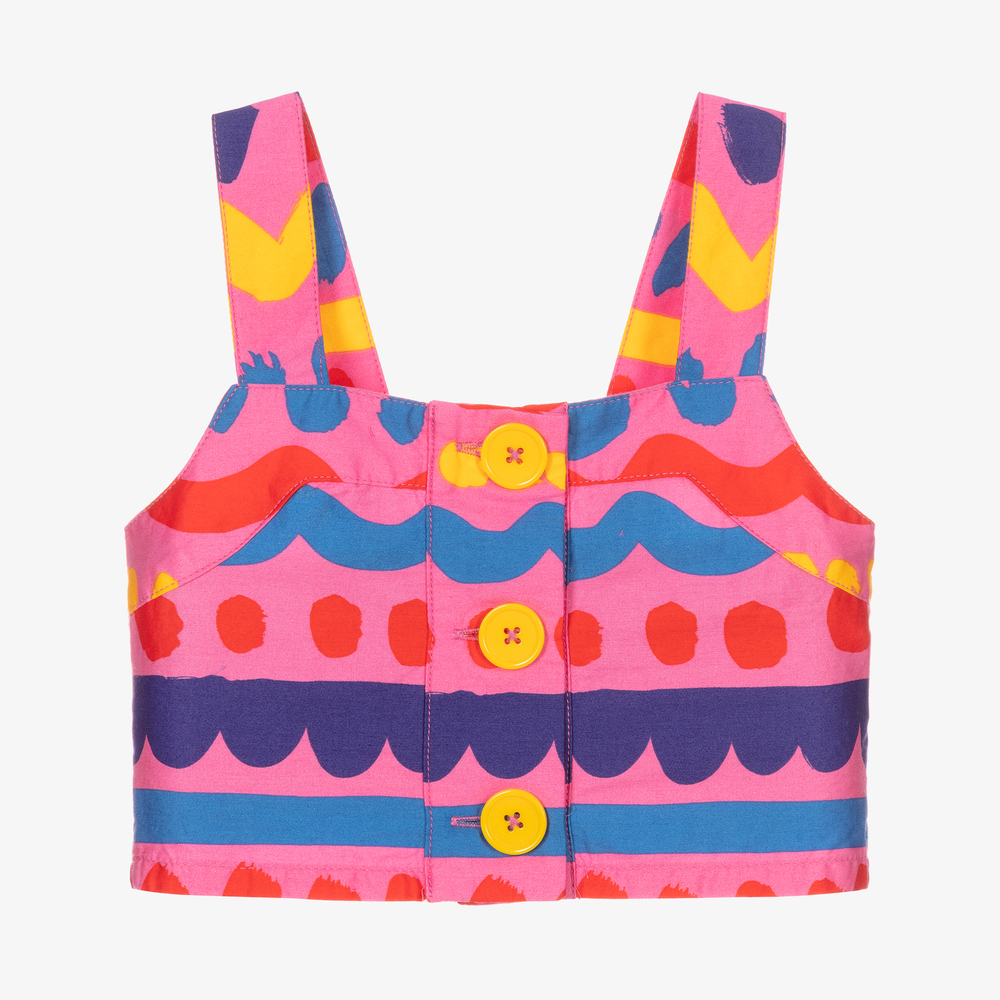 Stella McCartney Kids-Pink Organic Cotton Crop Top | Childrensalon Outlet