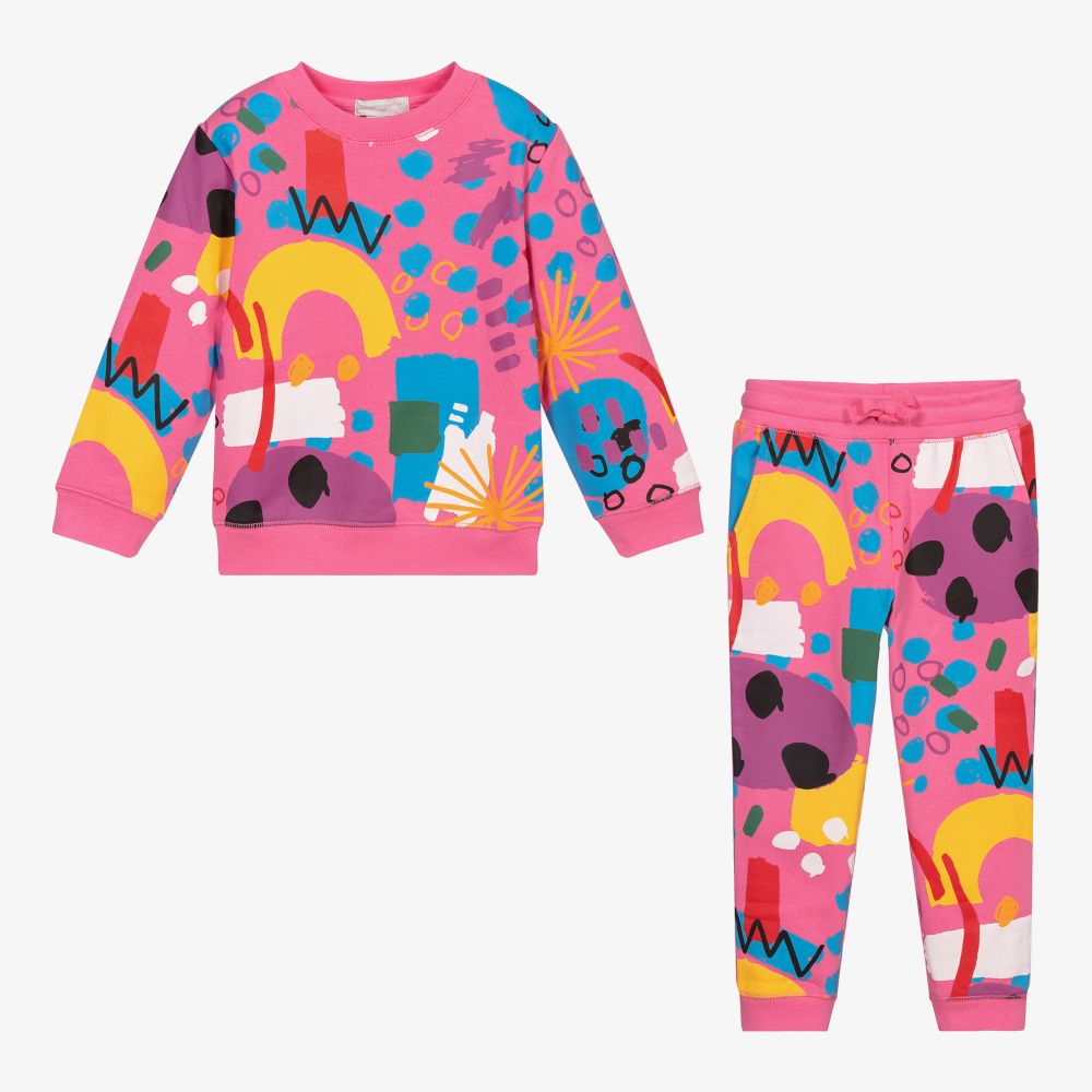 Stella McCartney Kids-Pink Organic Cotton Tracksuit | Childrensalon Outlet