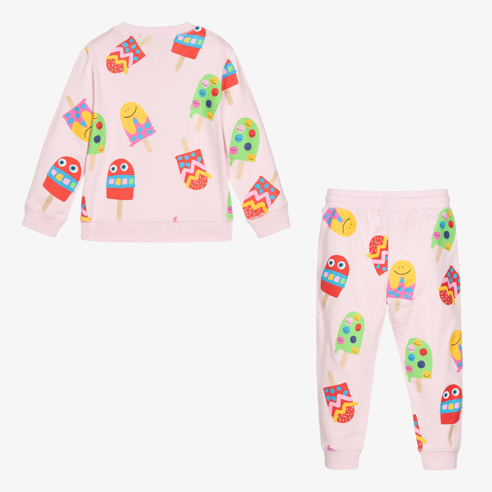 Stella McCartney Kids-Pink Organic Cotton Tracksuit | Childrensalon Outlet