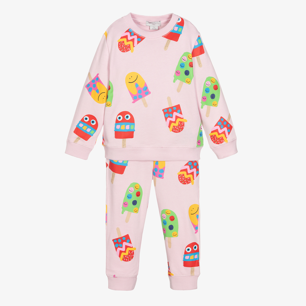 Stella McCartney Kids - Survêtement rose en coton bio | Childrensalon