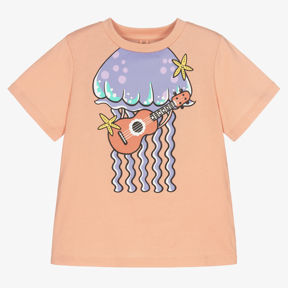 Stella McCartney Kids - Розовая футболка из органического хлопка с медузой | Childrensalon