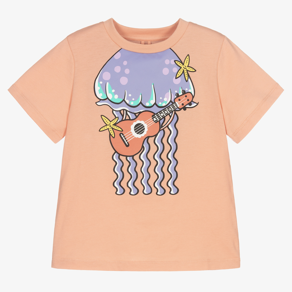 Stella McCartney Kids-Pink Organic Jellyfish T-Shirt | Childrensalon Outlet