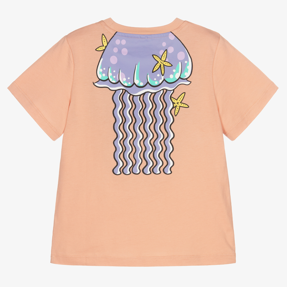 Stella McCartney Kids-Pink Organic Jellyfish T-Shirt | Childrensalon Outlet