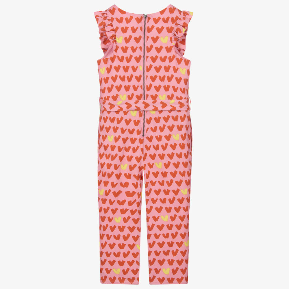 Stella McCartney Kids-Pink & Red Heart Jumpsuit | Childrensalon Outlet