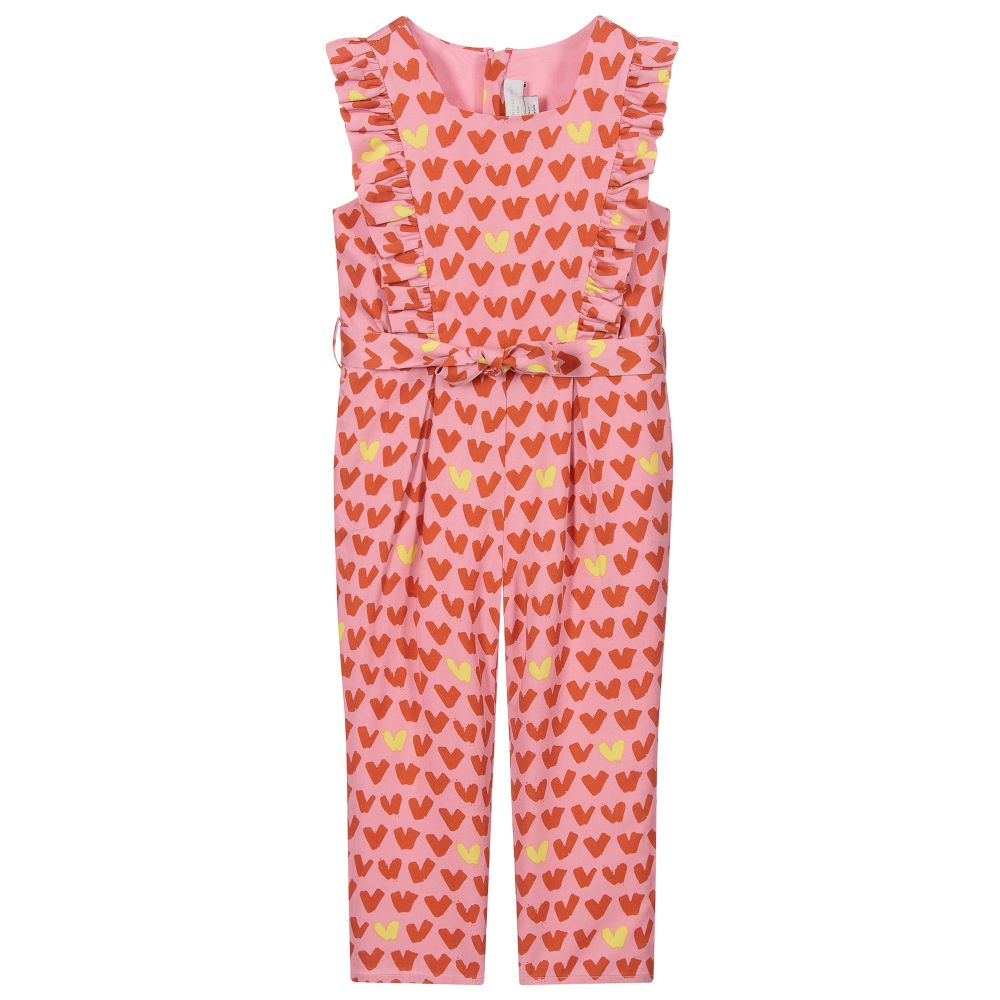 Stella McCartney Kids - Jumpsuit mit Herzen in Rosa und Rot | Childrensalon