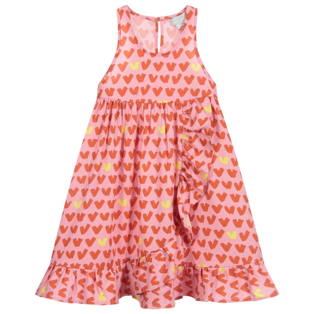 Stella McCartney Kids - Kleid mit Herz-Print in Pink und Rot | Childrensalon