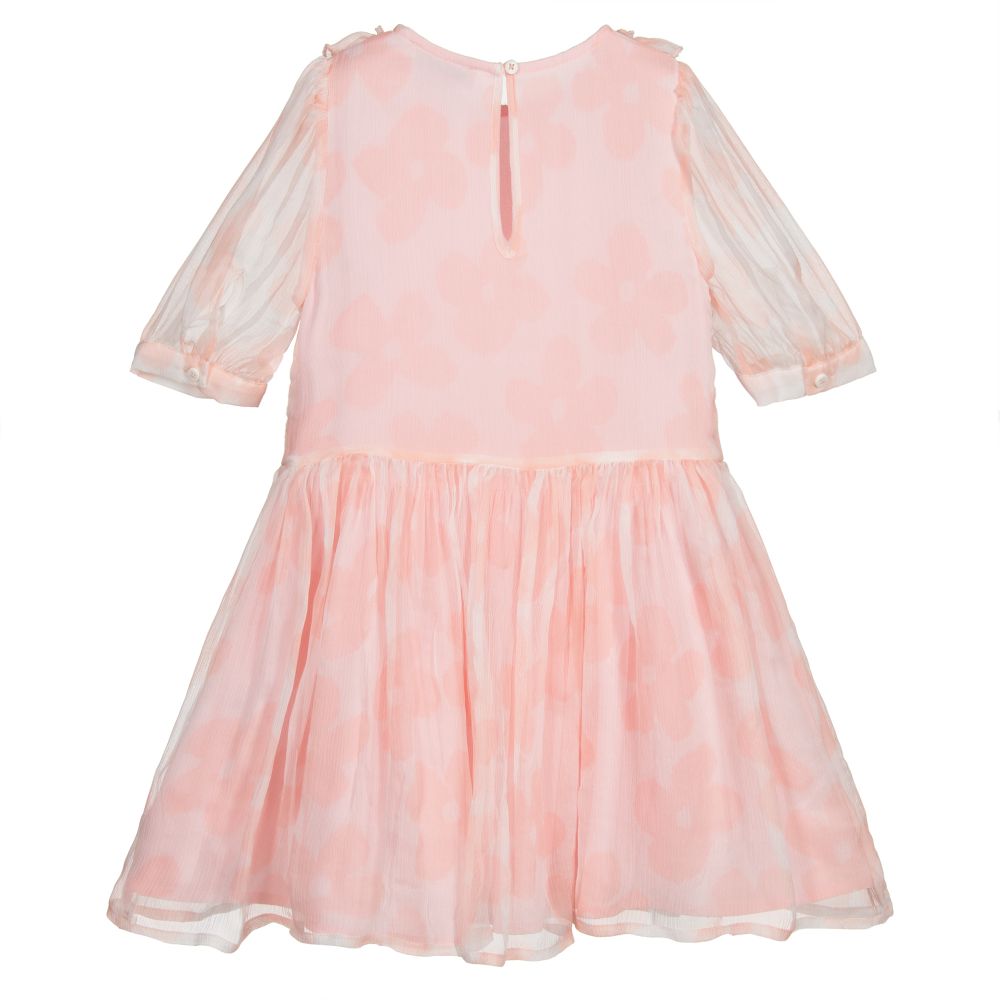 Stella McCartney Kids-Розовое платье из шелка и шифона | Childrensalon Outlet