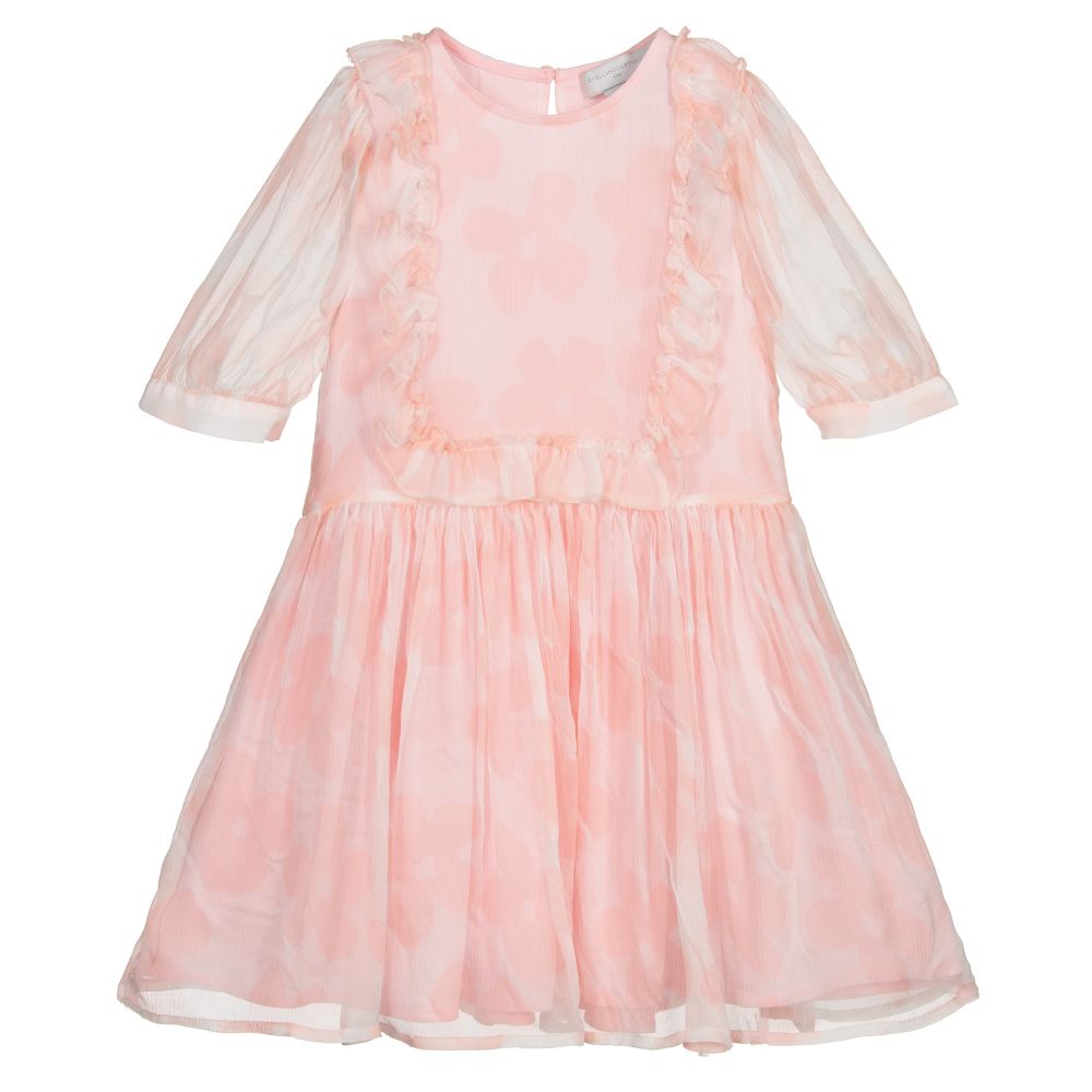 Stella McCartney Kids - Розовое платье из шелка и шифона | Childrensalon