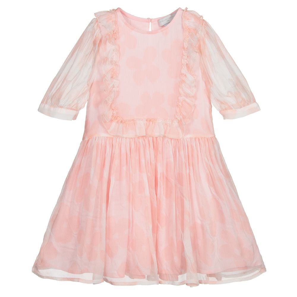 Stella McCartney Kids-Pink Silk Chiffon Dress | Childrensalon Outlet