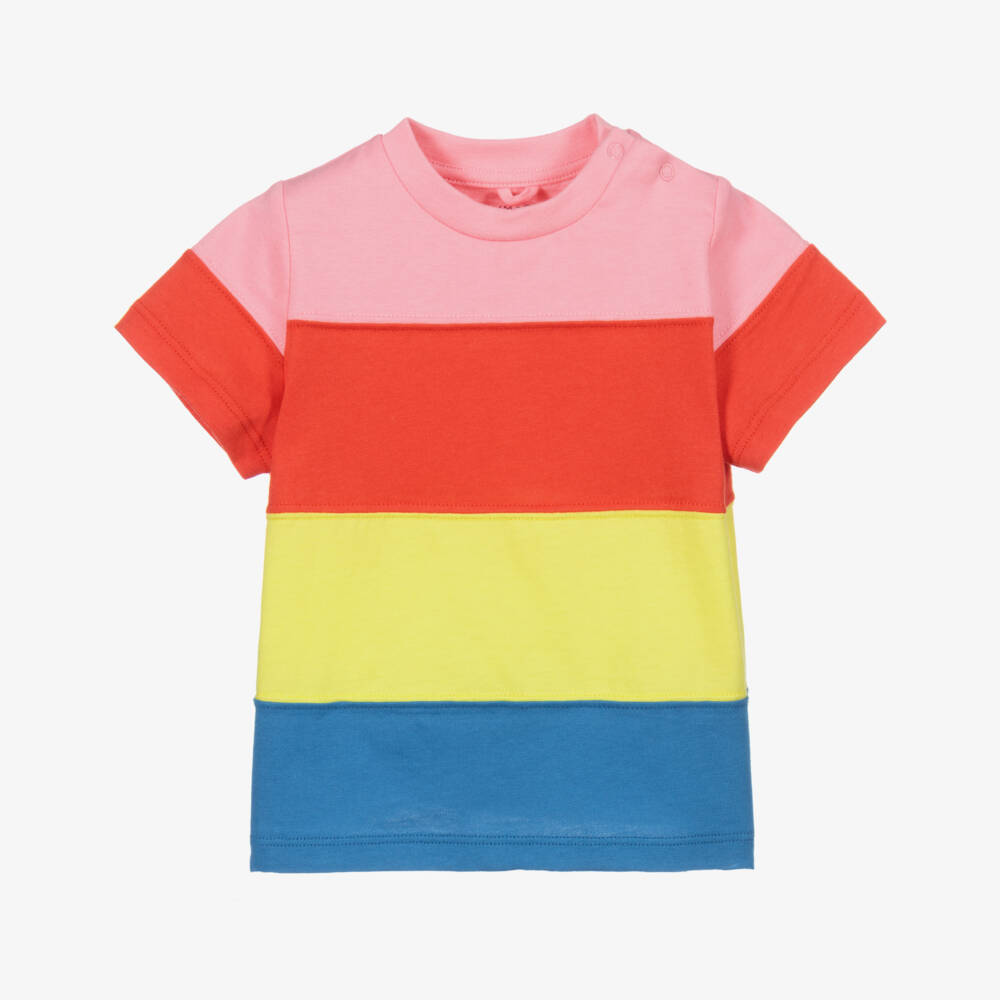 Stella McCartney Kids-Pink Striped T-Shirt | Childrensalon Outlet