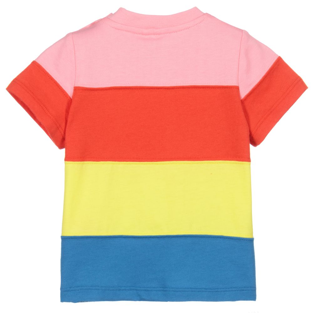 Stella McCartney Kids-Розовая футболка в полоску | Childrensalon Outlet