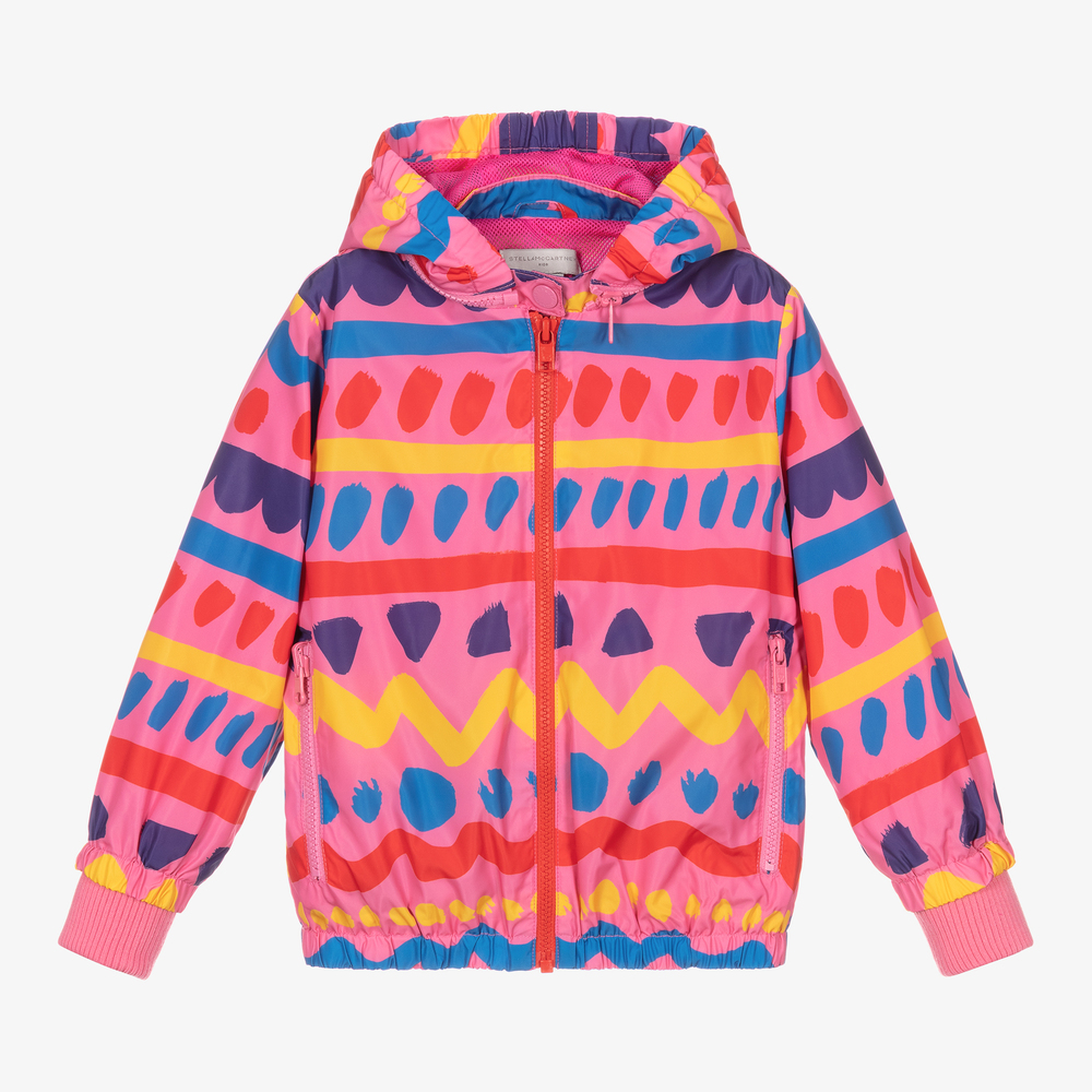 Stella McCartney Kids - Rosa, verstaubare Jacke mit Streifen | Childrensalon