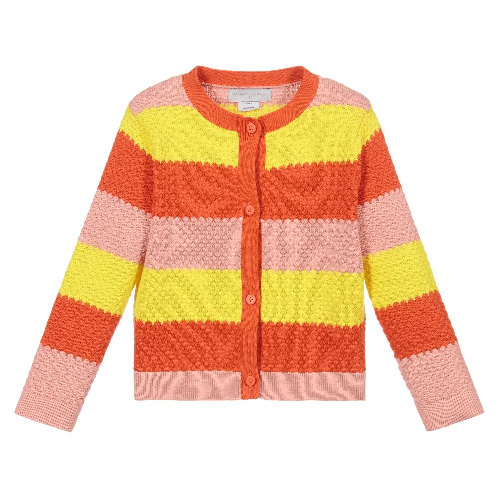 Stella McCartney Kids - Pink & Yellow Cotton Cardigan | Childrensalon