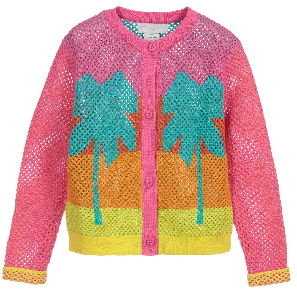 Stella McCartney Kids - Pink & Yellow Knit Cardigan | Childrensalon