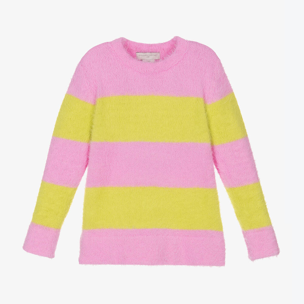 Stella McCartney Kids - Pink & Yellow Striped Sweater | Childrensalon