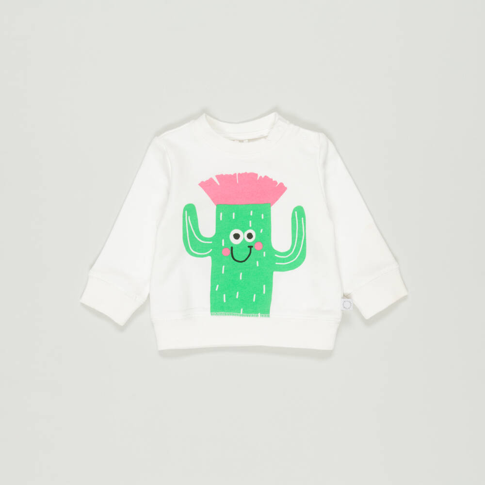 Stella McCartney Kids-Preloved Girls White Cotton Sweatshirt (3 months) | Childrensalon Outlet