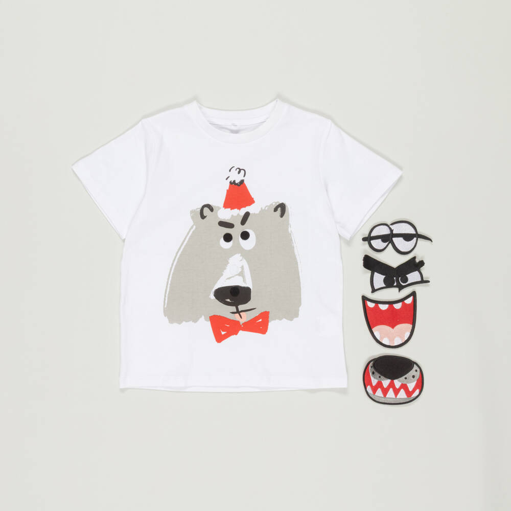 Stella McCartney Kids-Preloved White Cotton Festive Bear T-Shirt (5 years) | Childrensalon Outlet
