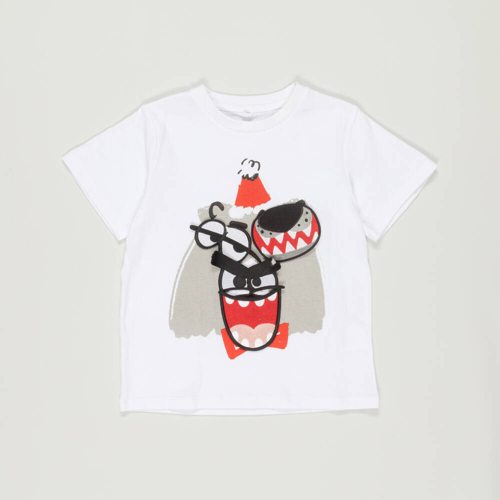 Stella McCartney Kids-Preloved White Cotton Festive Bear T-Shirt (5 years) | Childrensalon Outlet