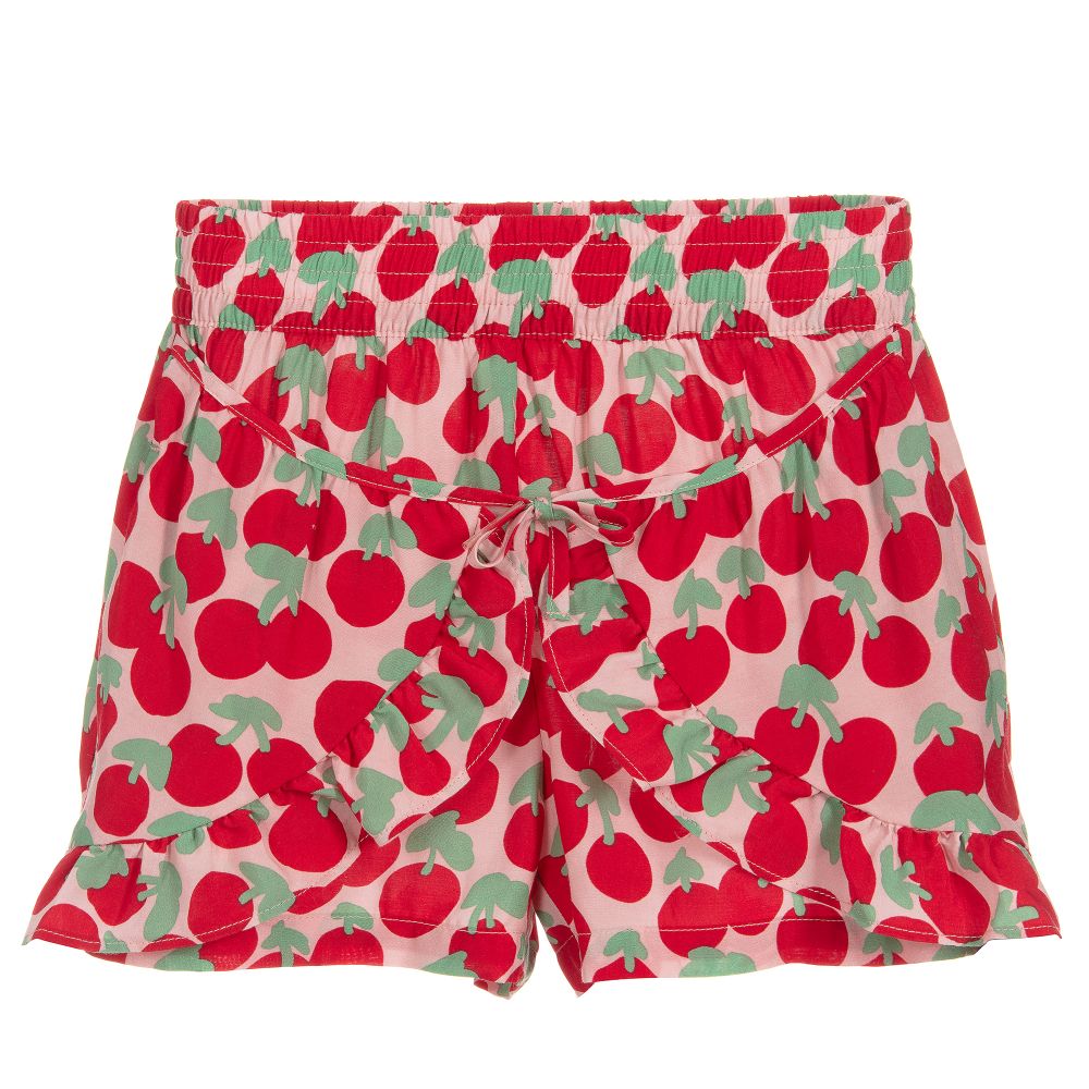Stella McCartney Kids - Red Cherry Viscose Shorts | Childrensalon