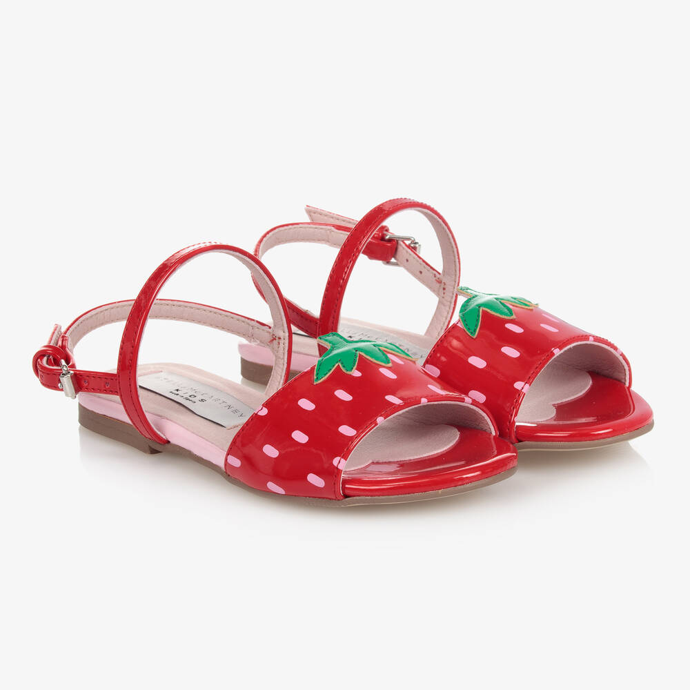 Stella McCartney Kids - Rote Kunstledersandalen mit Früchtemotiv | Childrensalon