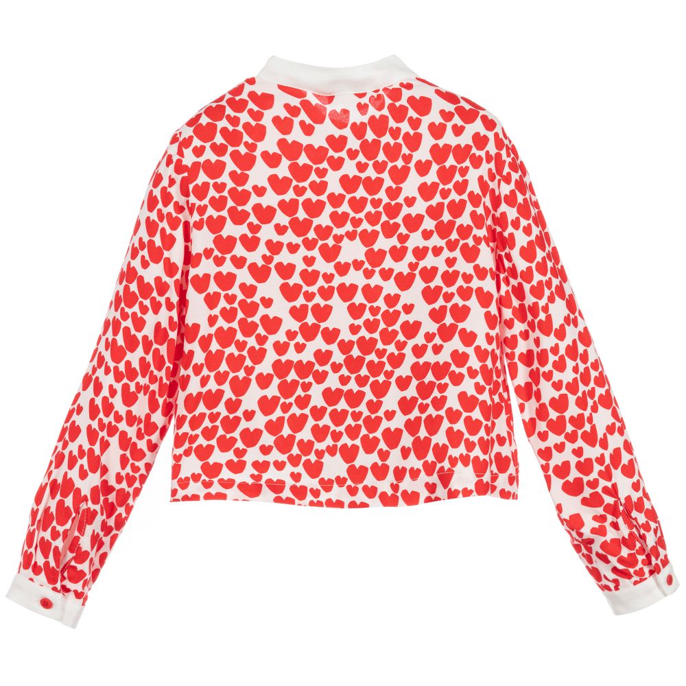 Stella McCartney Kids-Red Heart Viscose Blouse | Childrensalon Outlet