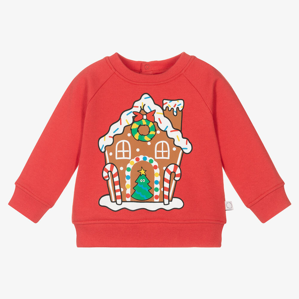 Stella McCartney Kids - Sweat-shirt rouge bio Christmas | Childrensalon