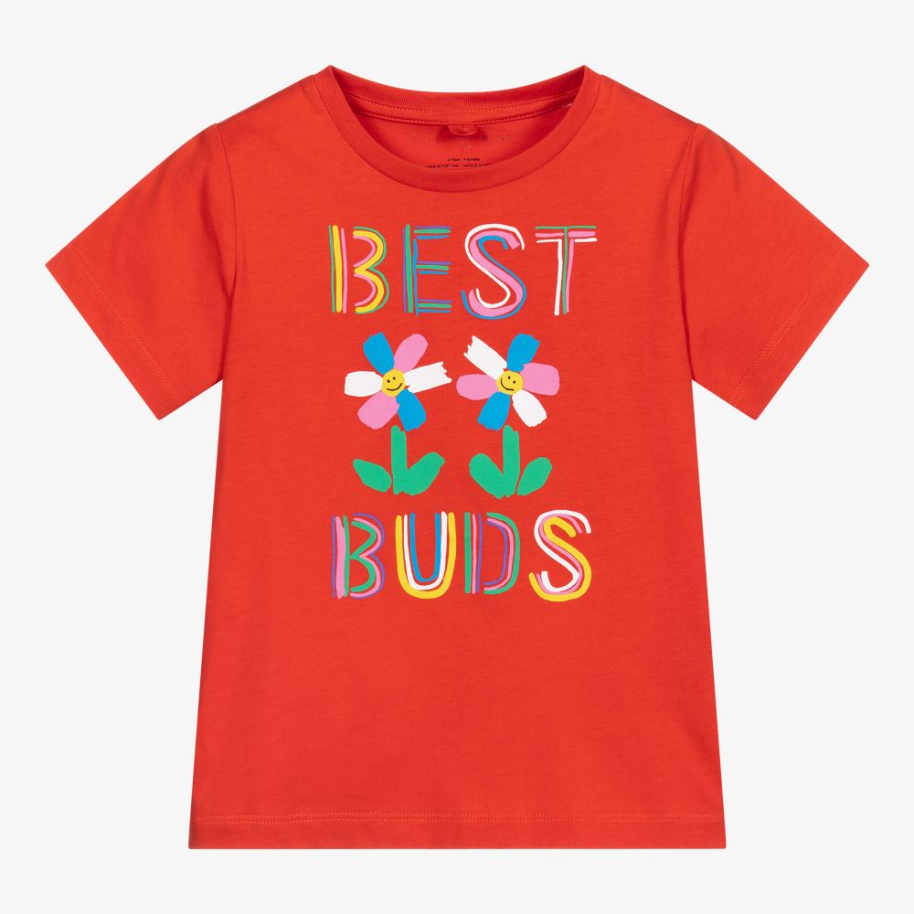 Stella McCartney Kids - Red Organic Cotton T-Shirt | Childrensalon