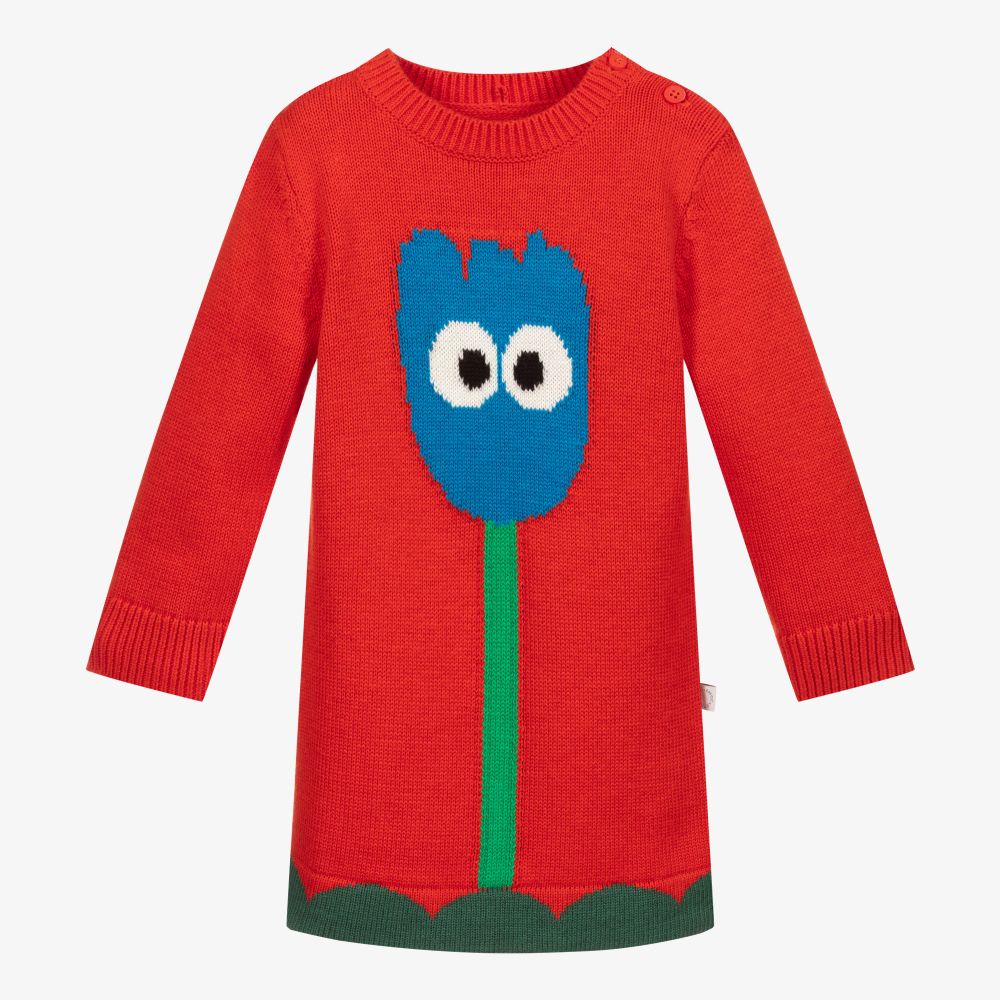 Stella McCartney Kids - Red Tulip Knitted Dress | Childrensalon