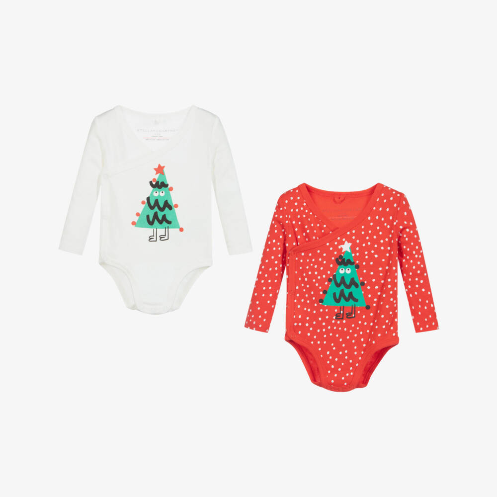 Stella McCartney Kids-Комплект красного и белого боди | Childrensalon Outlet