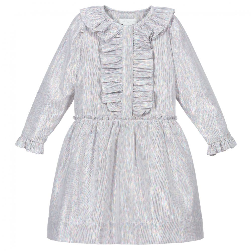 Stella McCartney Kids - Lurexkleid aus Baumwolle, silber | Childrensalon