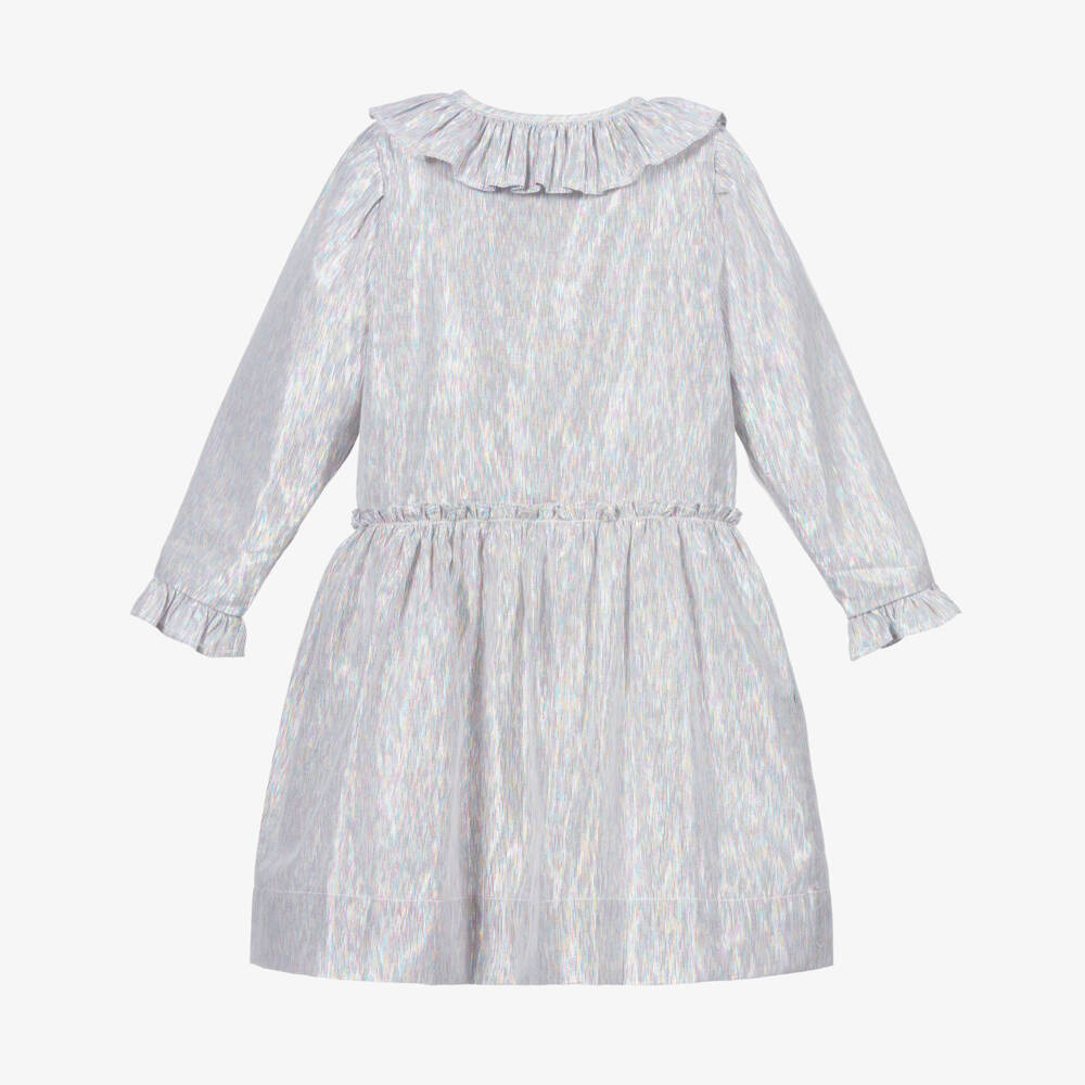 Stella McCartney Kids-Silver Cotton Lurex Dress | Childrensalon Outlet
